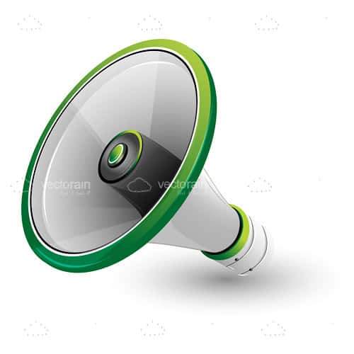 White and Green Megaphone